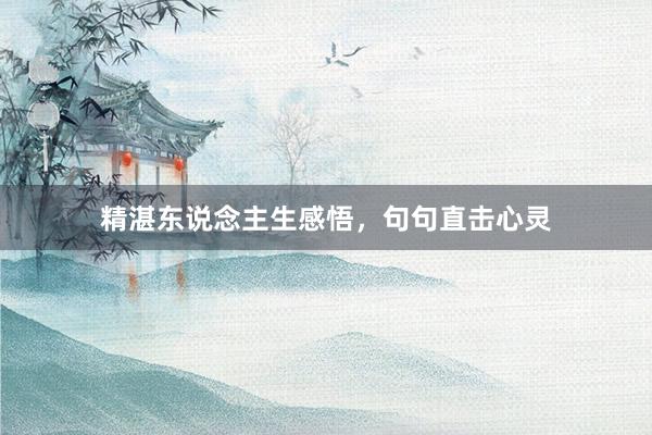 精湛东说念主生感悟，句句直击心灵